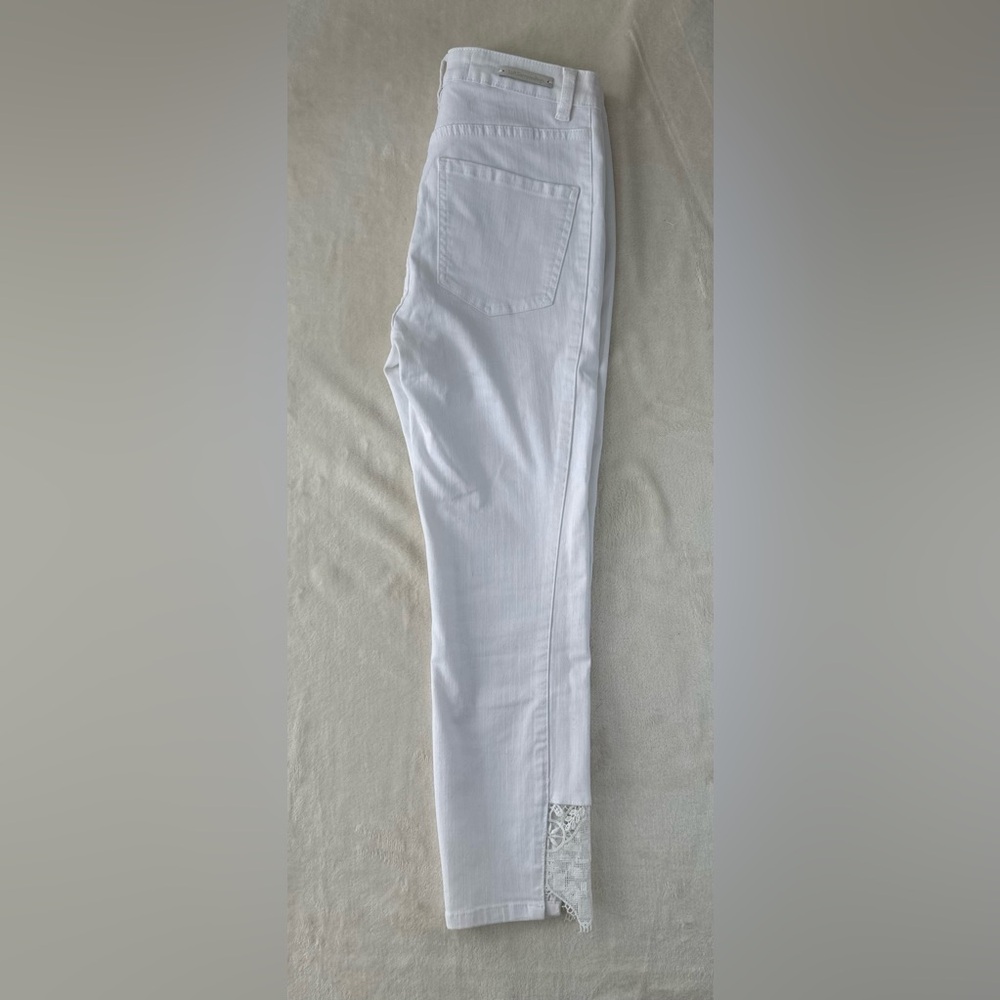 Soft Surroundings White Lace Ankle Jeansβ - Picture 4 of 15